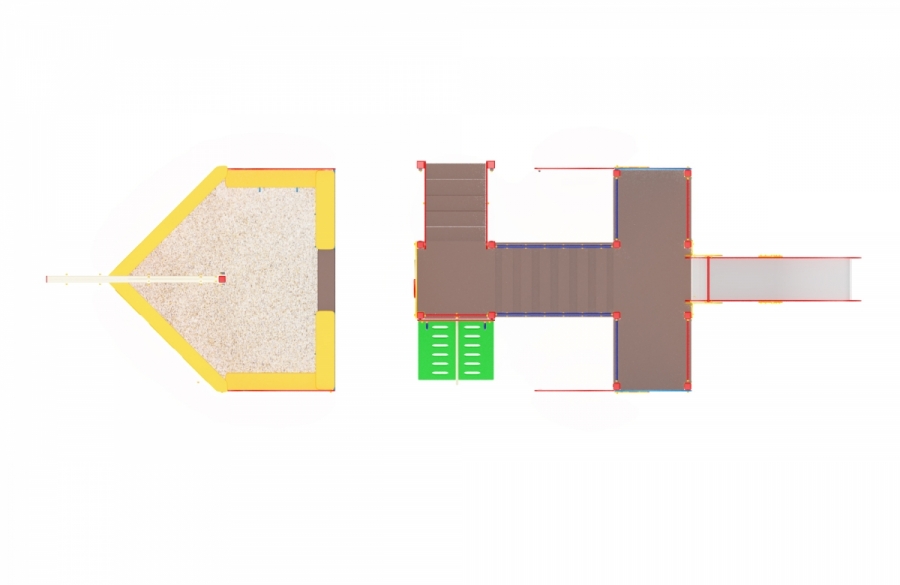 ДИК 30-1302 Детский игровой комплекс «Парусник»  H=1200