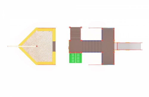 ДИК 30-1302 Детский игровой комплекс «Парусник»  H=1200